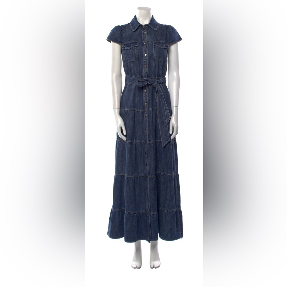 Alice + Olivia Dark Blue Denim Maxi Dress